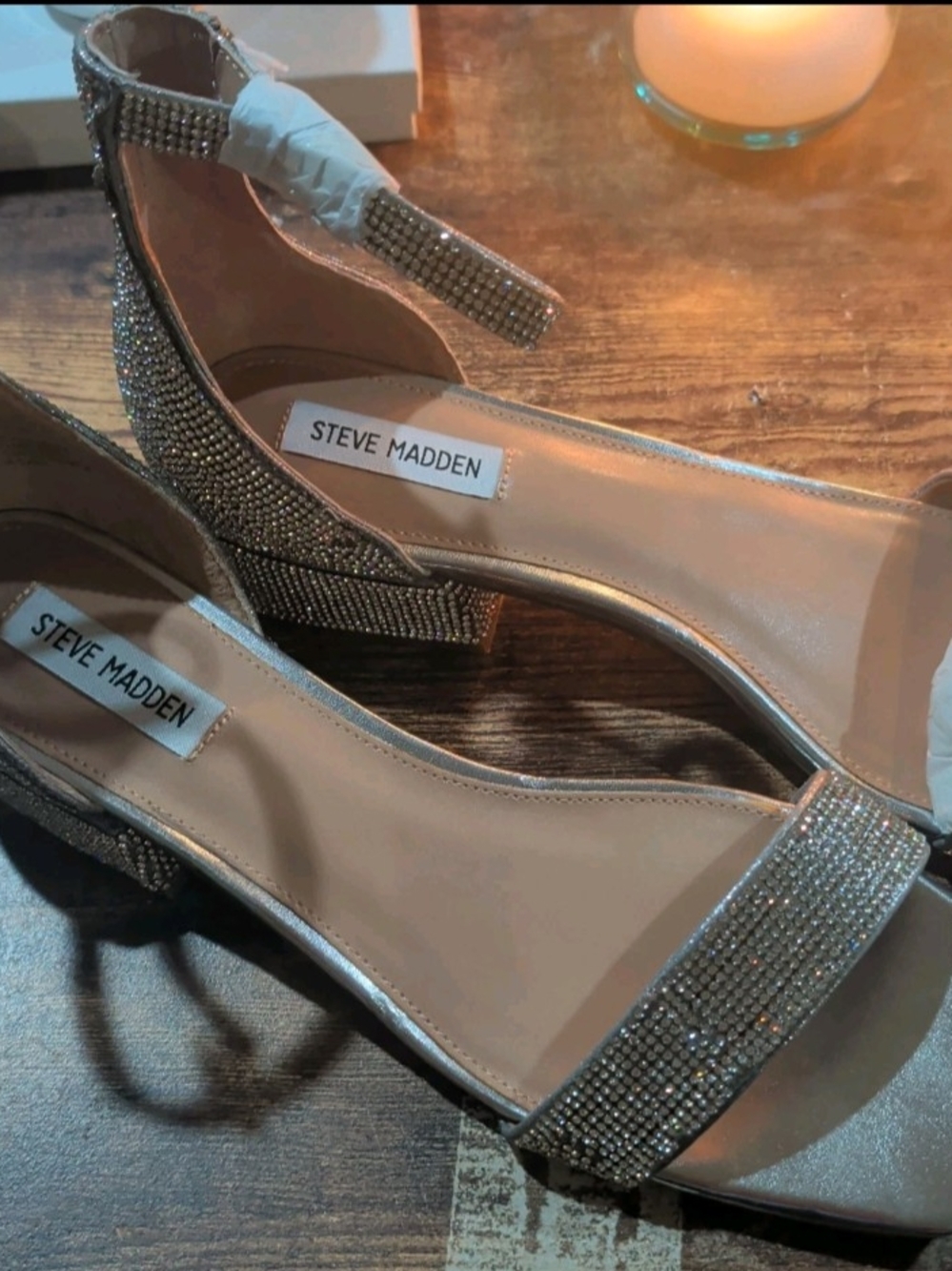 Steve Madden Impulsee Rhinestone Ankle Strap Sandal Women size 11 Women's Shoes